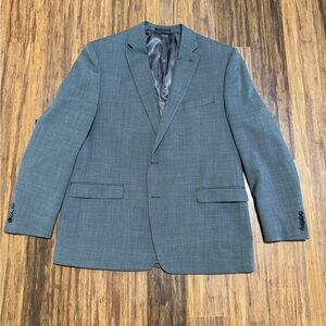 Lauren Ralph Lauren Gray Wool Suit Jacket 46L Notch Lapel Two-Button